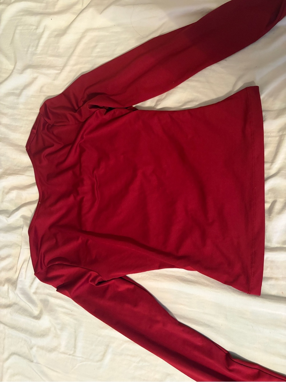 Women's Long Sleeve Scoop Neck Top in Deep Red